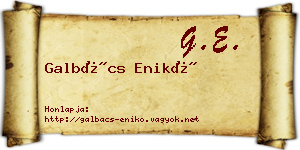 Galbács Enikő névjegykártya